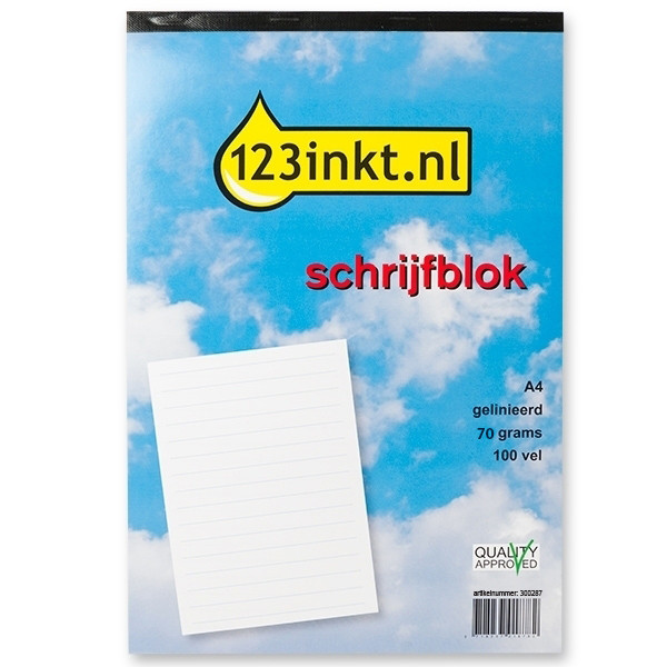 123inkt 123encre bloc-notes A4 ligné 70 g/m² 100 feuilles  301125 - 1