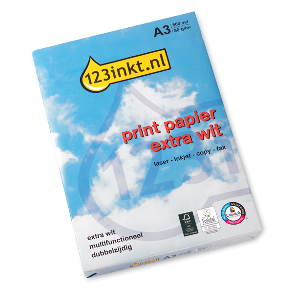 Papier Extra Blanc Premium A3 RECYCLE 80 g/m² Copy / Laser / Inkjet -  Ramette de 500 feuilles