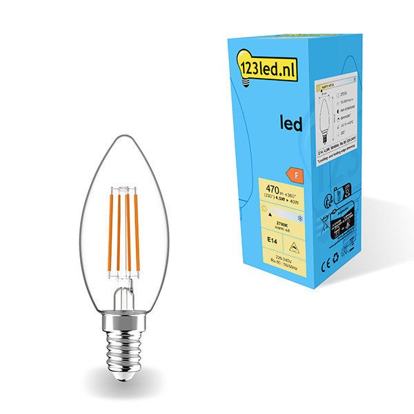 123inkt 123led E14 ampoule LED à filament bougie 4,5W (40W)  LDR01882 - 1