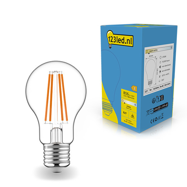 123inkt 123led E27 ampoule LED à filament poire 7W (60W)  LDR01790 - 1