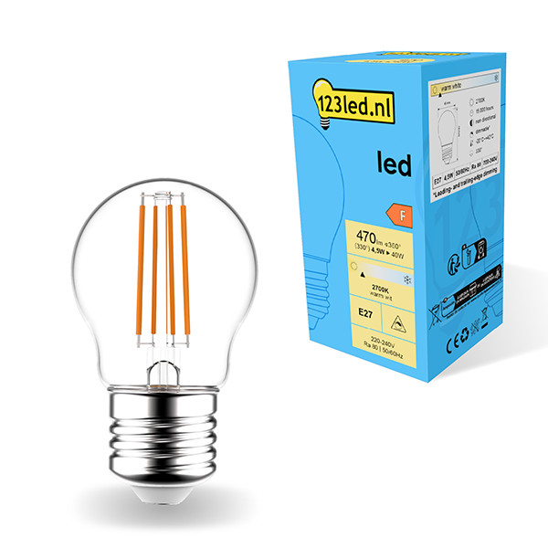 123inkt 123led E27 ampoule LED à filament sphérique dimmable 4,5W (40W)  LDR01830 - 1