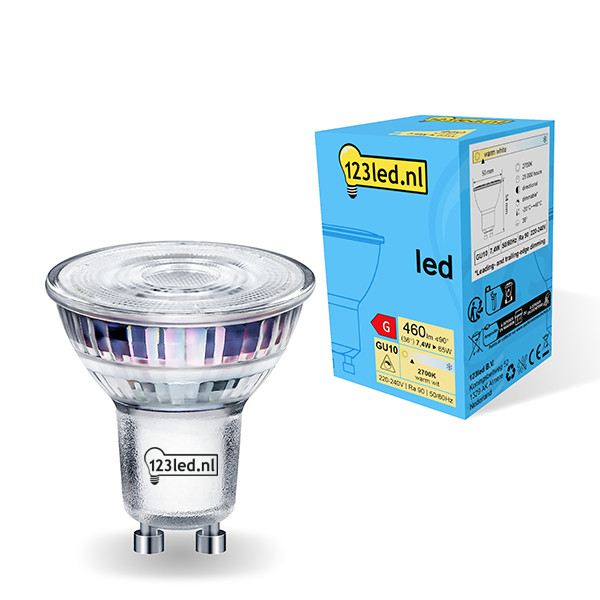 123inkt 123led GU10 spot LED verre dimmable 7,4W (65W)  LDR01734 - 1