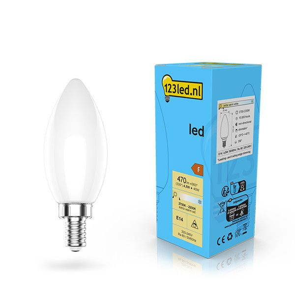 123inkt 123led ampoule LED E14 bougie mate dimmable 4,5W (40W)  LDR02080 - 1