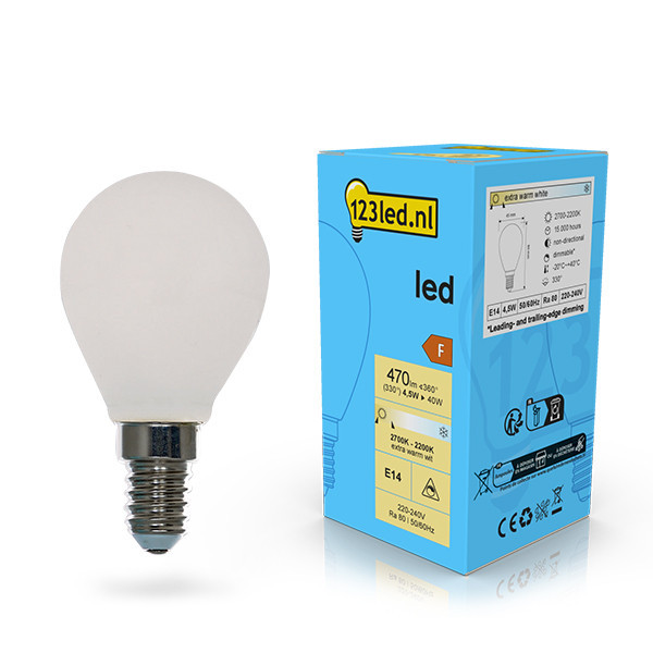 123inkt 123led ampoule LED E14 sphérique mate dimmable 4,5W (40W)  LDR02082 - 1