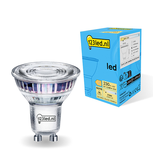 123inkt 123led spot LED GU10 verre 2700K 2,4W (35W)  LDR01716 - 1