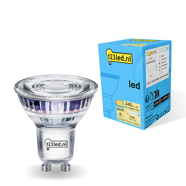 123inkt 123led spot LED GU10 verre 2700K 3,6W (50W)  LDR01720 - 1