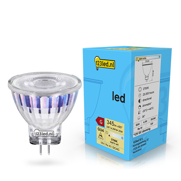 123inkt 123led spot LED GU4 dimmable 4,5W (35W)  LDR02066 - 1