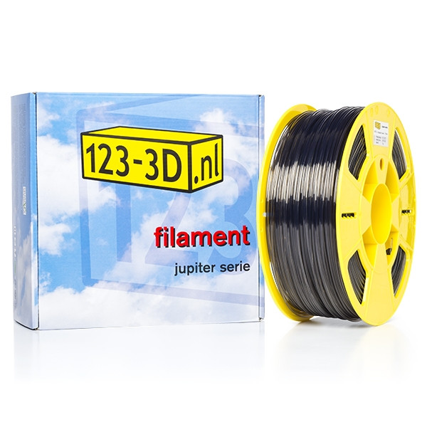 123inkt Filament 1,75 mm PETG 1 kg série Jupiter (marque distributeur 123-3D) - noir transparent  DFP01181 - 1