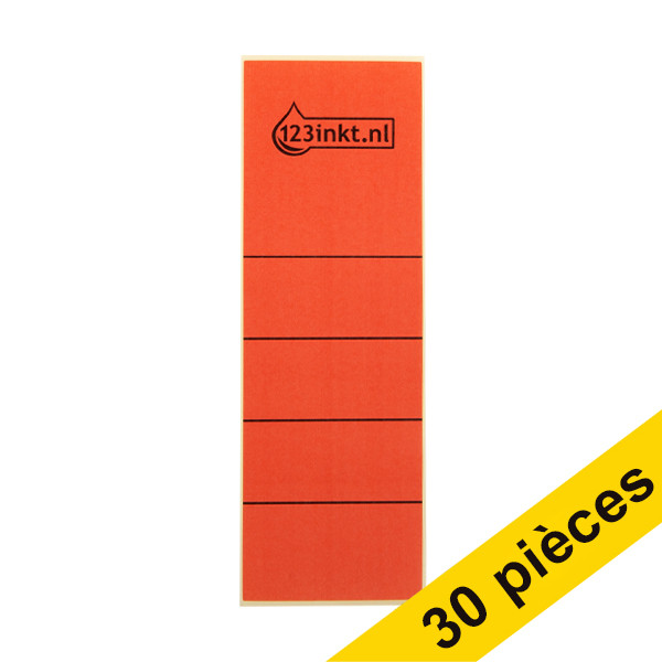 123inkt Offre: 3x 123encre étiquettes de dos autocollantes larges 61 x 191 mm (10 pièces) - rouge  301698 - 1