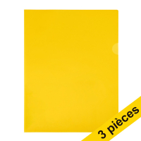 Offre: 3x 123encre pochette transparente A4 120 microns (100 pièces) - jaune