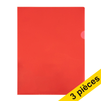 Offre: 3x 123encre pochette transparente A4 120 microns (100 pièces) - rouge