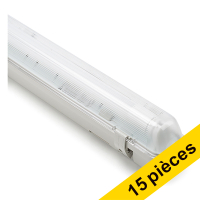 Offre : 15x 123led IP65 luminaire fluorescent 60 cm | 4000K | 1100 lumens (7,5W) avec tube fluorescent
