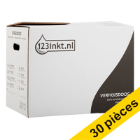 Offre : 3x 123encre boîtes de déménagement avec fond autolock (10 pièces) - blanc