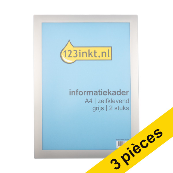 123inkt Offre : 3x 123encre cadre d'affichage A4 auto-adhésif (2 pièces) - gris  301276 - 1
