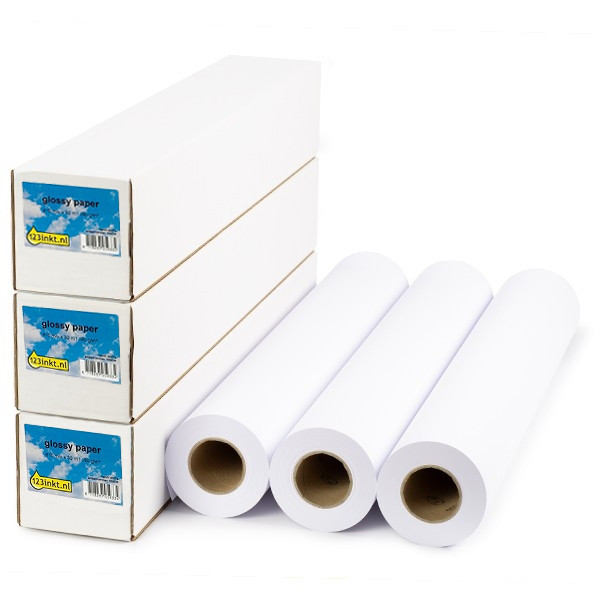 123inkt Offre : 3x 123encre rouleau de papier brillant 610 mm (24 pouces) x 30 m (190 g/m²)  302098 - 1
