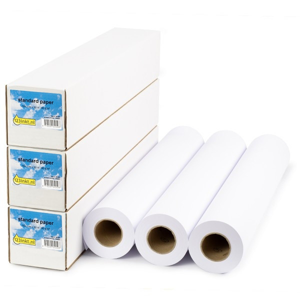 123inkt Offre : 3x 123encre rouleau de papier standard 594 mm (23 pouces) x 50 m (90 g/m²)  302090 - 1