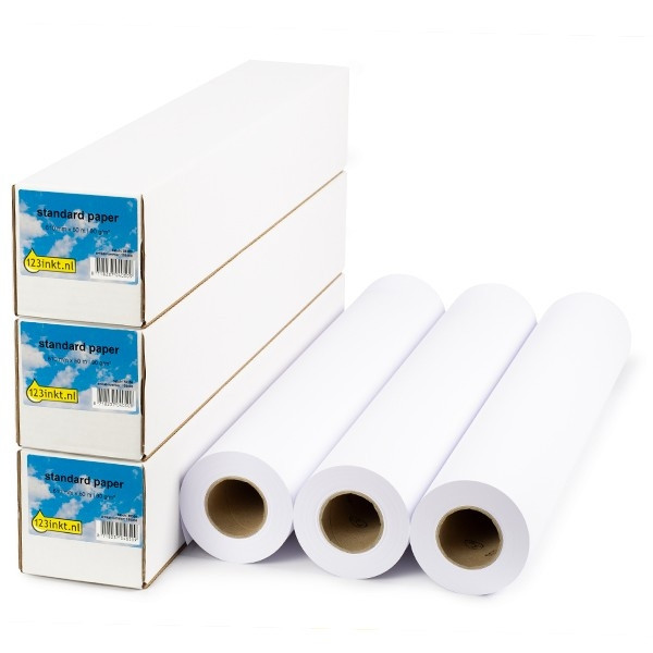 123inkt Offre : 3x 123encre rouleau de papier standard 610 mm (24 pouces) x 50 m (90 g/m²) 1570B007C 155044 - 1