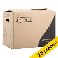 Offre : 5x 123encre boîtes de déménagement à double fond (5 pièces) - marron