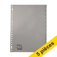 Offre : 5x 123encre intercalaires en plastique A4 avec 12 onglets jan-déc (23 trous) - gris