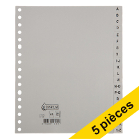 Offre : 5x 123encre intercalaires en plastique A5 avec 20 onglets A-Z (17 trous) - gris