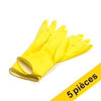 Offre : 5x gants de ménage taille M - rose/jaune