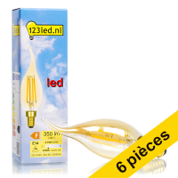 Offre : 6x 123led E14 ampoule LED à filament bougie décorative or dimmable 4,1W (32W)