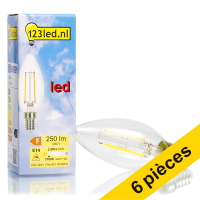 Offre : 6x 123led E14 ampoule LED à filament bougie dimmable 2.8W (25W)