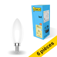Offre : 6x 123led E14 ampoule LED à filament bougie dimmable 4000K 2,5W (25W) - mat