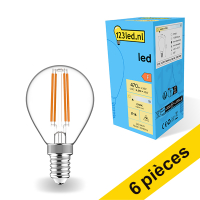Offre : 6x 123led E14 ampoule LED à filament sphérique 4,5W (40W)