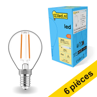 Offre : 6x 123led E14 ampoule LED à filament sphérique dimmable 2700K 2,5W (25W)