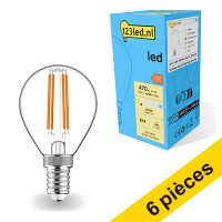 Offre : 6x 123led E14 ampoule LED à filament sphérique dimmable 2700K 4,5W (40W)