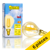 Offre : 6x 123led E14 ampoule LED à filament sphérique or dimmable 4,1W (32W)