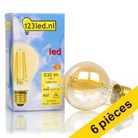 Offre : 6x 123led E27 ampoule LED à filament poire en or dimmable 7,2W (50W)