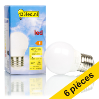 Offre : 6x 123led E27 ampoule LED sphérique mate 4,9W (40W)