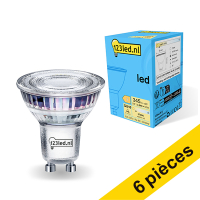 Offre : 6x 123led GU10 spot LED verre dimmable 2700K 3,6W (50W)