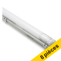 Offre : 8x 123led IP65 luminaire fluorescent 150 cm | 4000K | 2640 lumens (22W) avec tube fluorescent