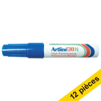 Offre : 12x Artline 30 marqueur permanent (2 - 5 mm biseautée) - bleu