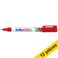 Offre : 12x Artline 725 marqueur permanent (0,4 mm ogive) - rouge