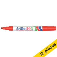 Offre : 12x Artline 90 marqueur permanent (2 - 5 mm biseautée) - rouge
