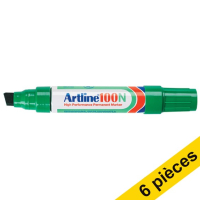 Offre : 6x Artline 100 marqueur permanent (7,5 - 12 mm biseautée) - vert