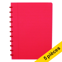Offre : 5x Atoma Trendy cahier ligné A4 72 feuilles - rouge transparent