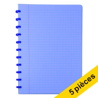 Offre : 5x Atoma Trendy cahier quadrillé A4 72 feuilles (4 x 8 mm) - bleu transparent