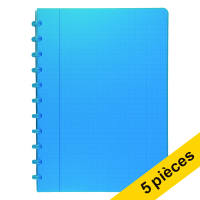 Offre : 5x Atoma Trendy cahier quadrillé A4 72 feuilles (4 x 8 mm) - turquoise transparent
