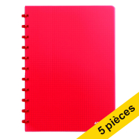 Offre : 5x Atoma Trendy cahier quadrillé A4 72 feuilles (5 mm) - rouge transparent