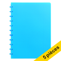 Offre : 5x Atoma Trendy cahier quadrillé A4 72 feuilles (5 mm) - turquoise transparent