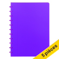 Offre : 5x Atoma Trendy cahier quadrillé A4 72 feuilles (5 mm) - violet transparent