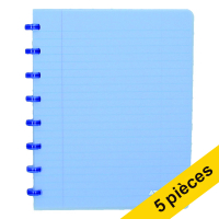 Offre : 5x Atoma Trendy cahier quadrillé A5 72 feuilles (4 x 8 mm) - bleu transparent