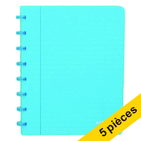 Offre : 5x Atoma Trendy cahier quadrillé A5 72 feuilles (4 x 8 mm) - turquoise transparent
