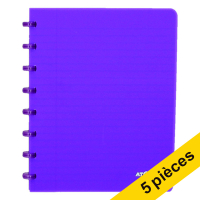 Offre : 5x Atoma Trendy cahier quadrillé A5 72 feuilles (4 x 8 mm) - violet transparent