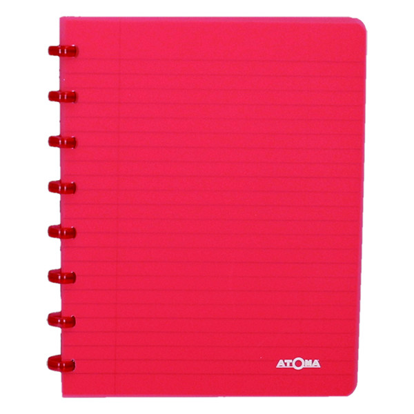 Atoma Trendy cahier quadrillé A5 72 feuilles (4 x 8 mm) - rouge transparent 4136104 405232 - 1